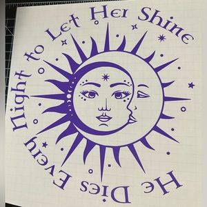 Sun and moon large car decal
